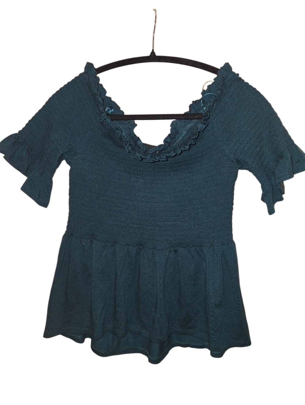 Vince Camuto Off The Shoulder Top L  TEAL